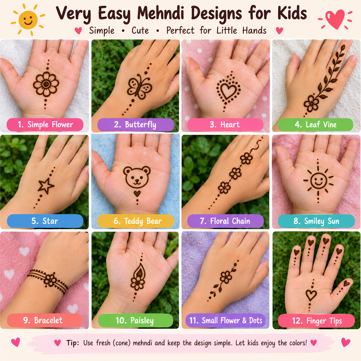 Very Easy Mehndi Designs for Kids